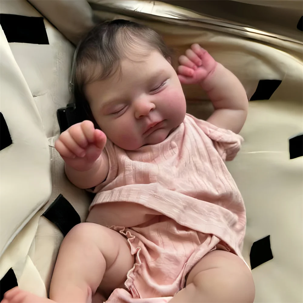 22Inch 55cm Chubby Sleeping Reborn Baby Doll Realistic Newborn Girl Collectible Toy