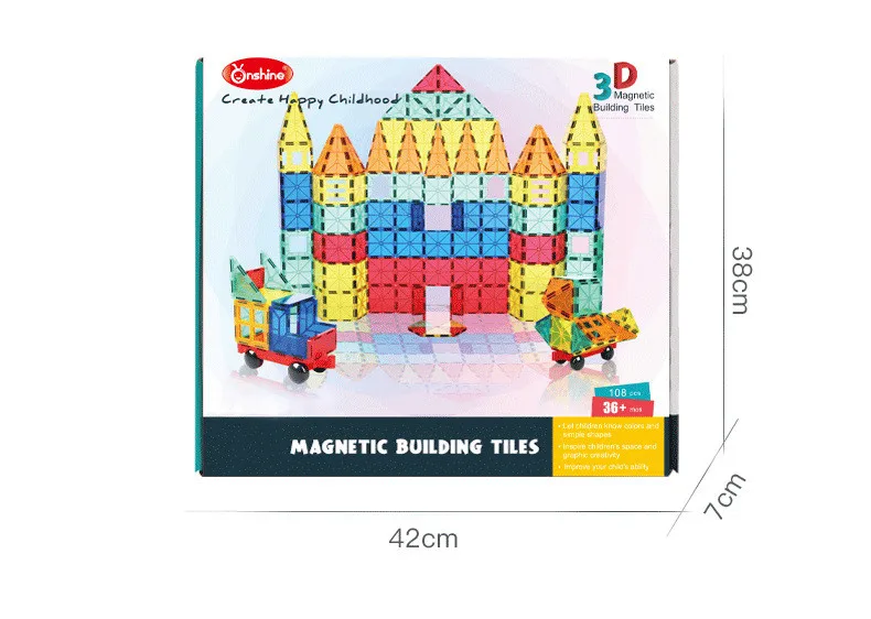 [Funny] 108pcs/set Colored window magnetic piece building block set toy children's early education toys baby best birthday gift