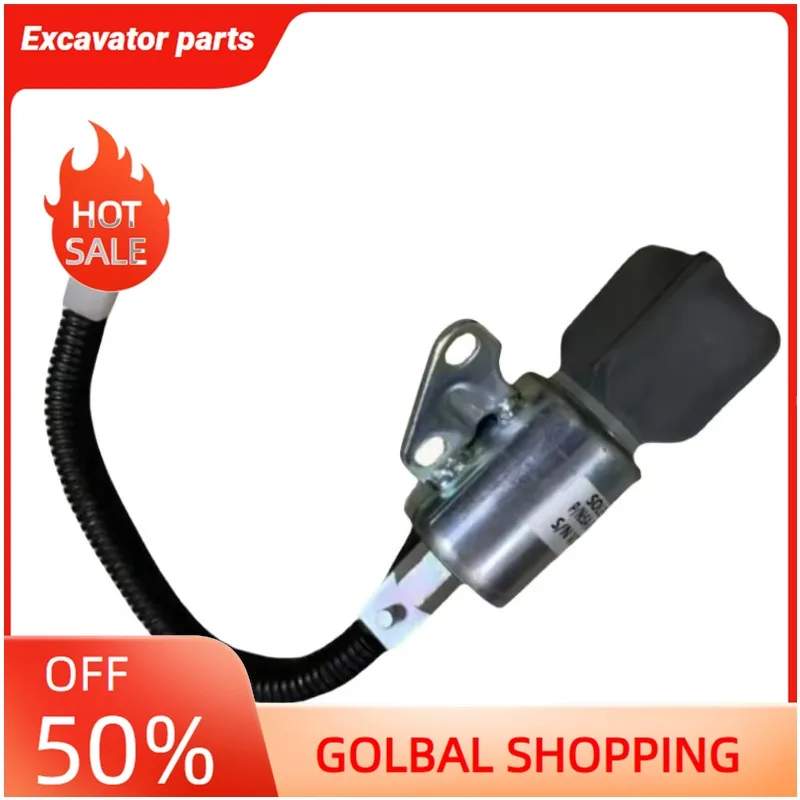 Para Komatsu PC18 válvula solenoide de apagado interruptor de apagado micro-digging 12V interruptor de apagado válvula solenoide piezas de maquinaria (Cmpa