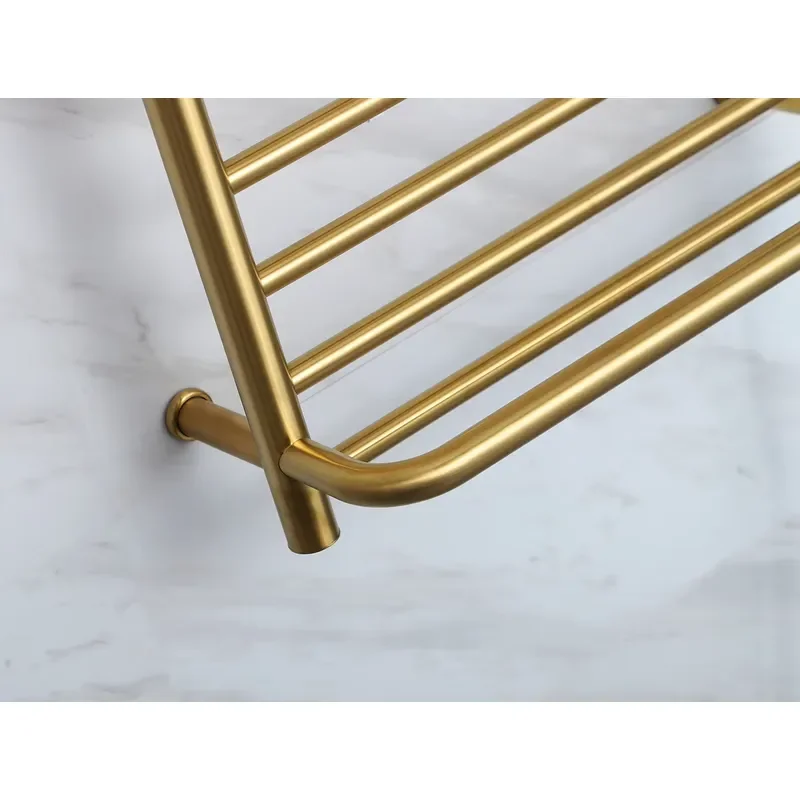 2026for Factory Brushed Gold Smart Control Electric Towel Rack Heater Bathroom Radiator With Shelf Wall Mount