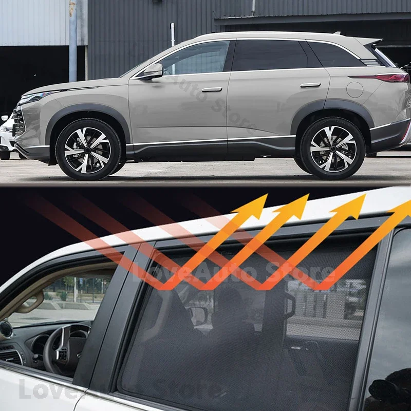 

For BYD Frigate 07 2023 2024 2025 Car Sunshade Magnet Protection Back Front Rear Window Visor Protector Accessories