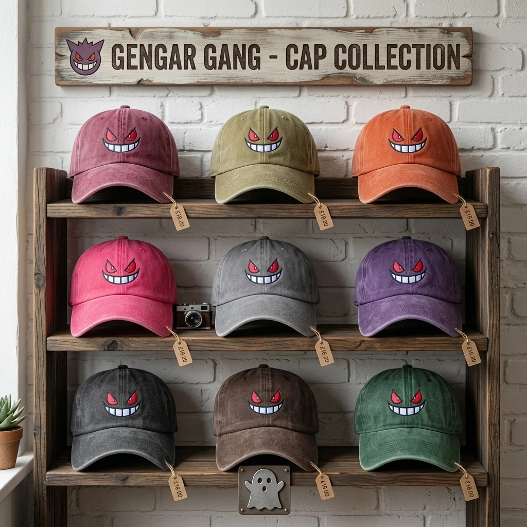 Bandai Pokemon Gengar Baseball Cap Snapback Hat Adjustable Sports Caps Embroidered Purple Black Unisex Outdoor Gift for Fans