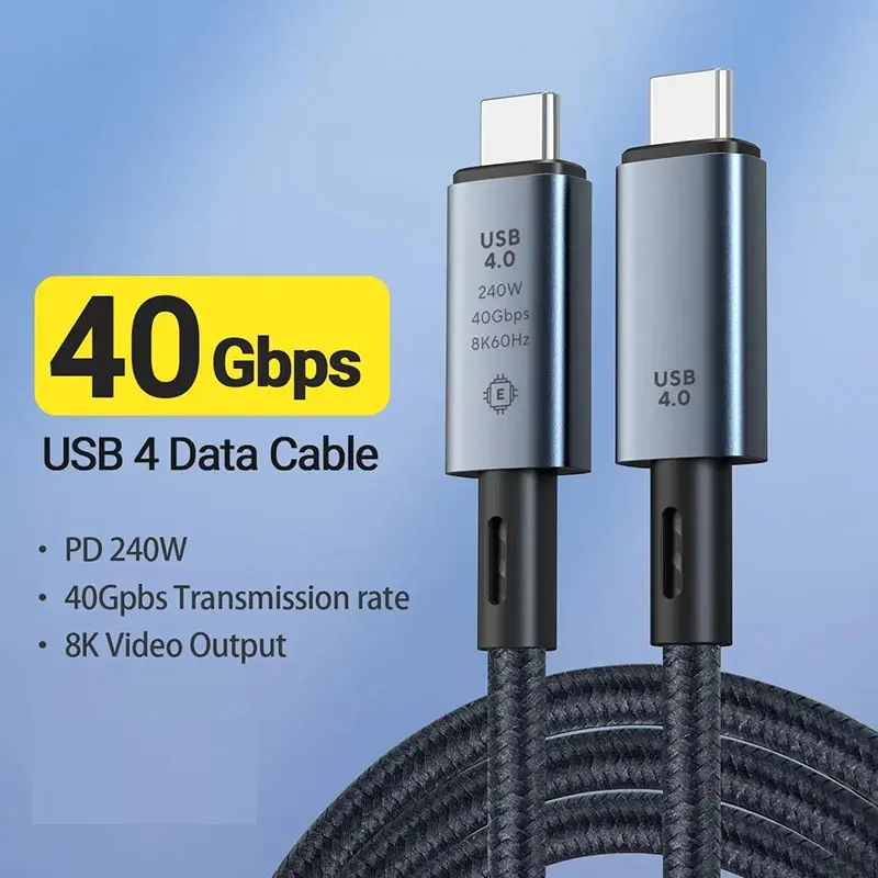 240W USB C to USB C Super Fast Charging Cable Braided with 8K Video 40Gbps Speed for iPhone 16 15 Pro Max Samsung Galaxy S24 S25