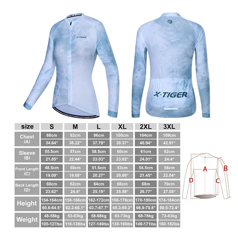 X-Tiger Cycling Jersey Women Long Sleeve MTB Slim-Fit Maillot Fall Bike Wear Jersey High Quality Pro Mountain Bicycle Clothing