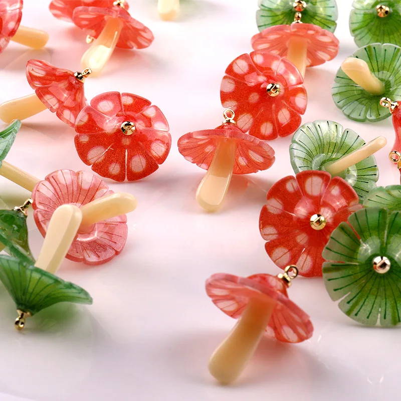 

Acrylic Heat Shrink Creative Mushroom Earrings Pendant Accessories Hairpin DIY Jewelry Accessories