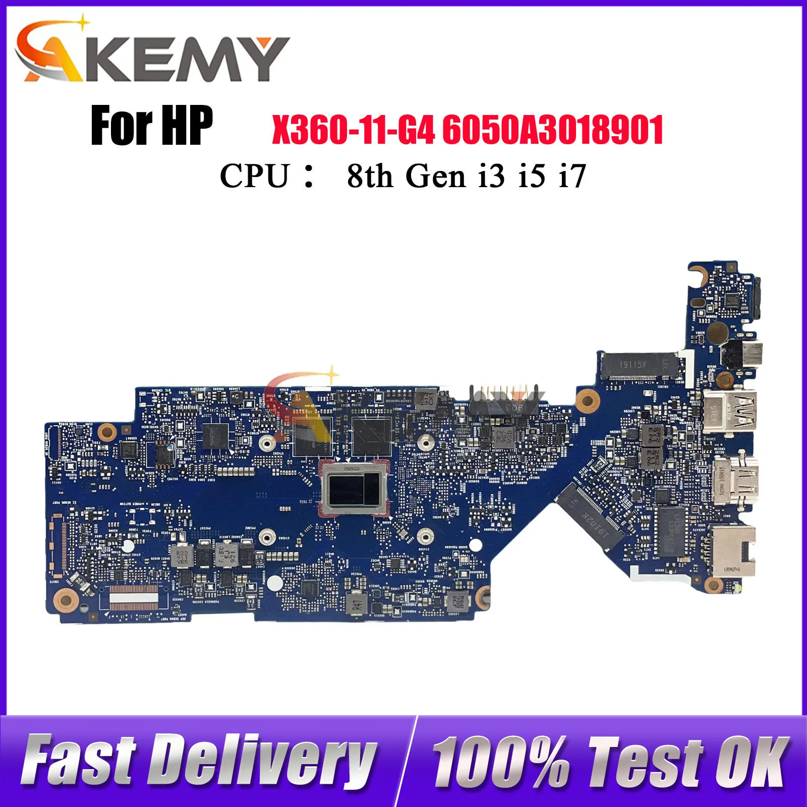 

6050A3018901 For HP ProBook X360 11 G4 EE Laptop Motherboard L58569-001 With M3-8100Y i5-8200Y CPU 100% Fully Tested