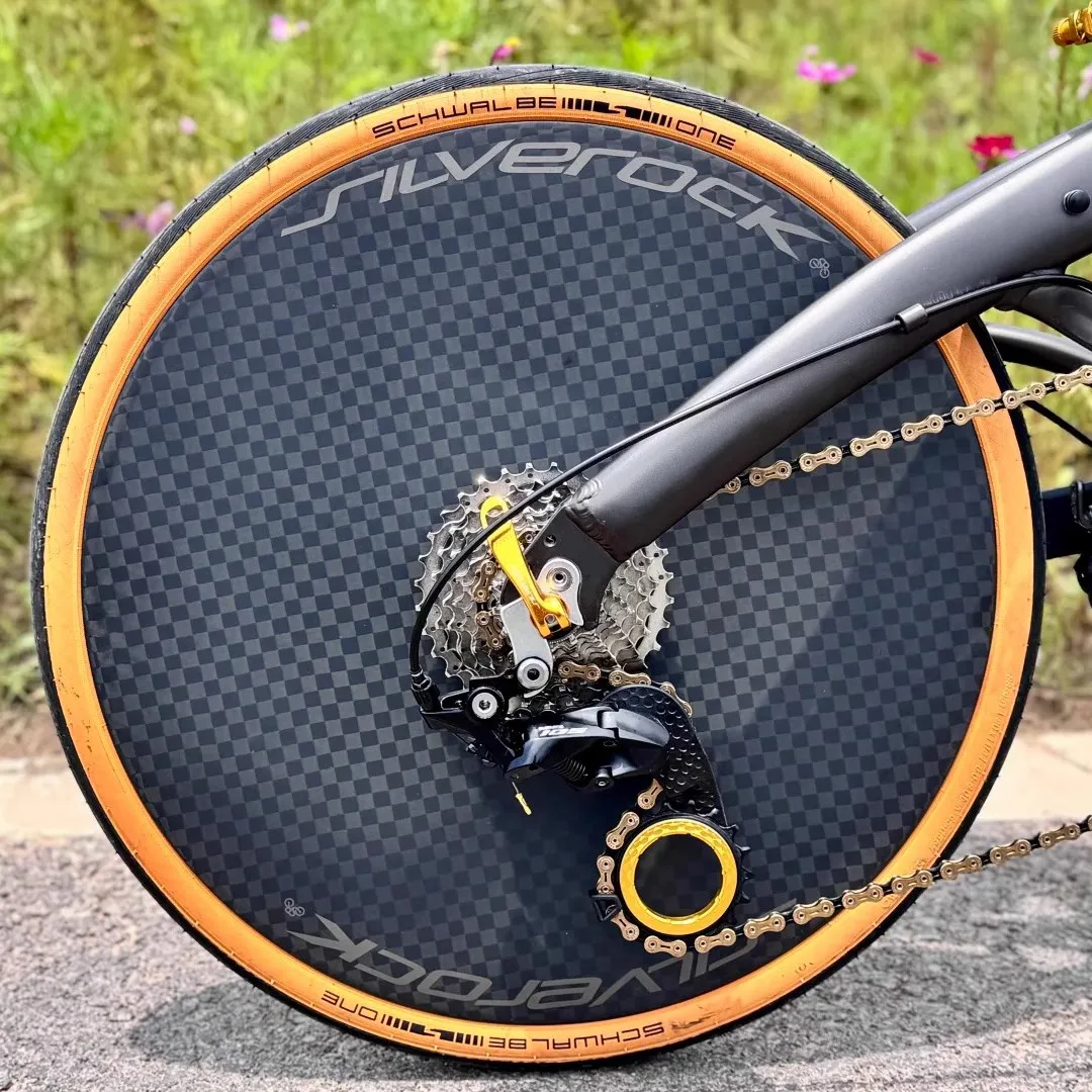SILVEROCK SR50S 20 Zoll 451 Wave Closed Carbon Fahrradrad Scheibenbremse Drahtreifen Steckachse QR für Minivelo Faltrad Laufradsatz