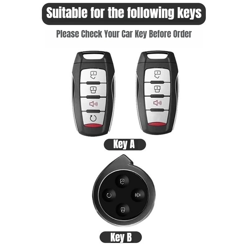 For Great Wall Pao Cannon Poer·KingKong Wingle 6 Zinc Alloy Car Key Shell Off-Road Vehicle Leather Key Case Cover with Keychain