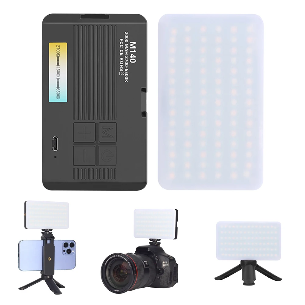 

LED Camera Light 2700-6500K Portable Light Panel Rechargeable Video Light for Photography Vlogging