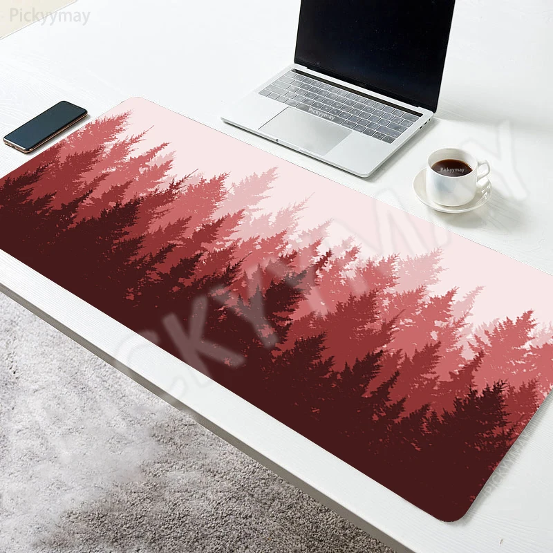 Imagem -02 - Grande Floresta Gamer Mousepad Tapete de Mesa Tapete de Mesa Grande Mouse Pad Tapetes de Mesa de Árvores Almofadas de Mesa de Escritório