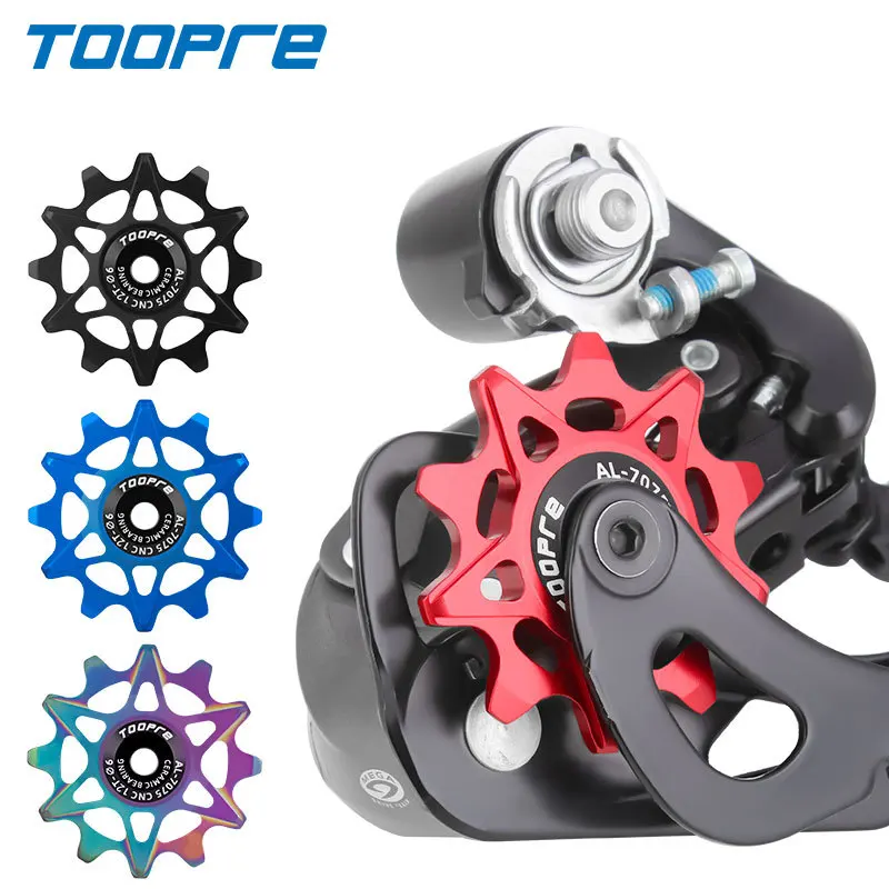 TOOPRE Bicycle Derailleur Jockey Wheels 10/12/14/16T Aluminum Ceramic Bearing Positive & Negative Teeth Pulley Lightweight