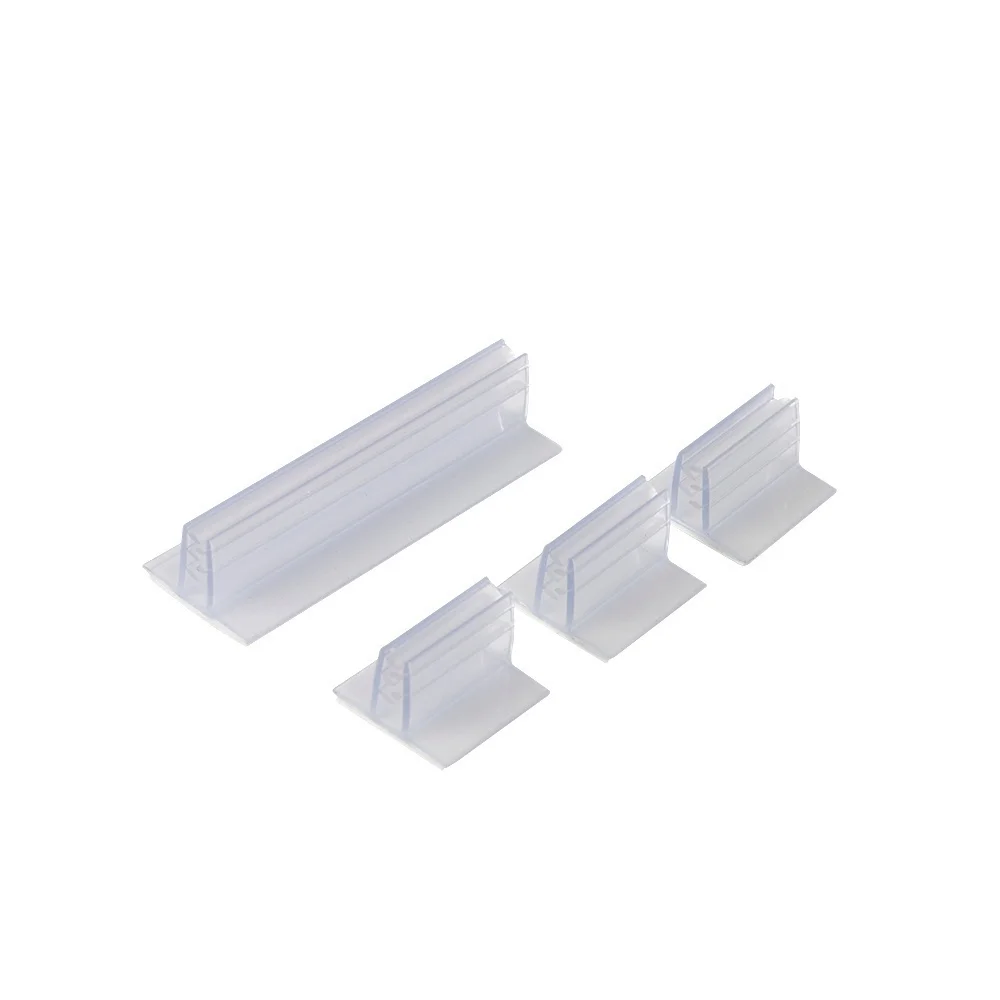 Clear Plastic Shelf Label Holder Shelf Sign Ticket Clips Self Adhesive to Shelves Kt Poster Cardboard Gripper Stand