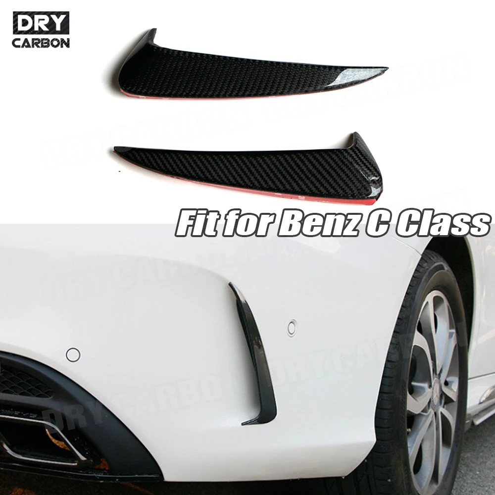 for Mercedes Benz C Class W205 C200 C63 AMG Sedan 4 Door 2014-2017 Rear Bumper Spoiler Air Vent Cover Trim Carbon Fiber Tuning