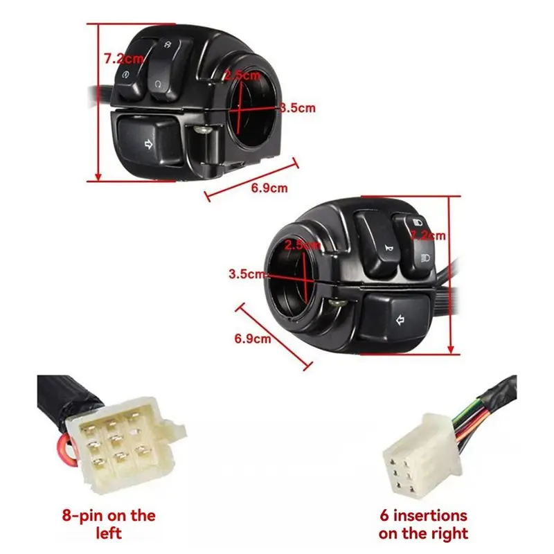 AA92-Handlebar Switch Handlebar Control Switch 25MM Handlebar Switch Electroplating Color