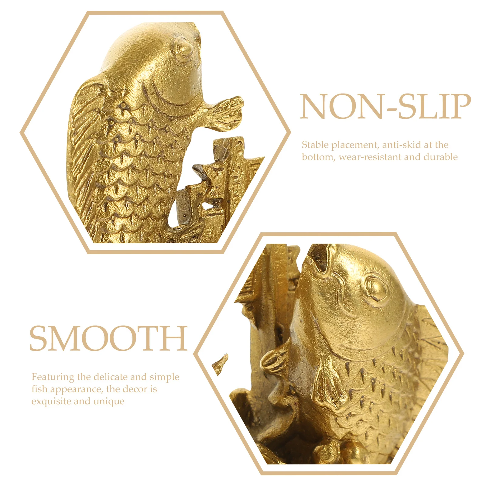 

Vintage Brass Fish Statue Small Desktop Animal Decor for Cabinet Table Exquisite Craft Ornament Flat Bottom Anti-Tip Design