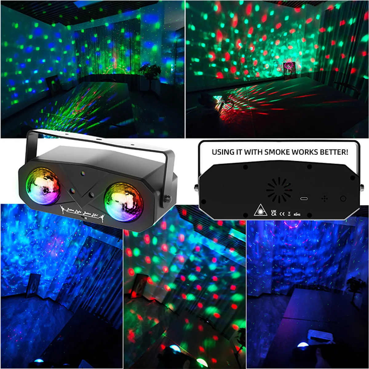 USB LED غالاكسي العارض ضوء ملون الدورية ضوء الليل جو DJ ضوء مناسبة لقضاء عطلة حفلة عيد الميلاد الزفاف