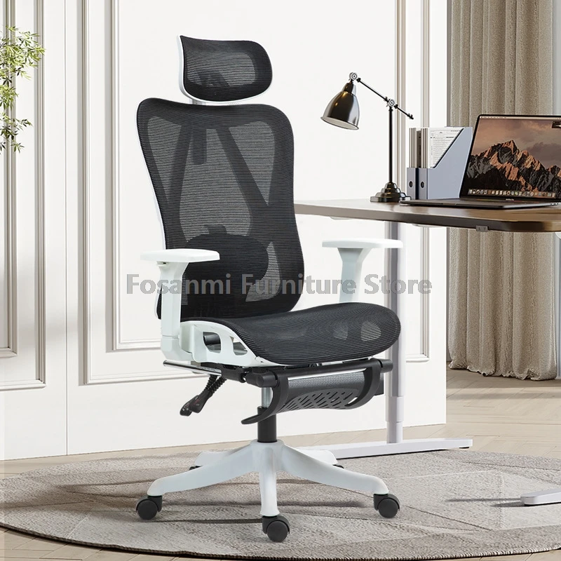 Ergonomic Office Chair Featuring Lumbar Support Breathable Mesh Back And Headrest Height Adjustable Computer Chair For Office 