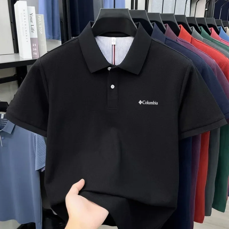 100% reine Baumwolle 2026 High-End Marken Herren Kurzarm-Poloshirt Sommer Mode Luxus Logo Besticktes Golf-Oberteil Lässiges T-Shirt – Detail 26