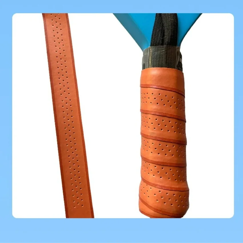 2/10 Stück Braune Dicke Tennisgriffe Rutschfeste Perforierte Badminton-Griffe Pickleball-Schläger-Übergriffe Fahrradlenker-Ummantelung Padel-Griffband – Detail 9
