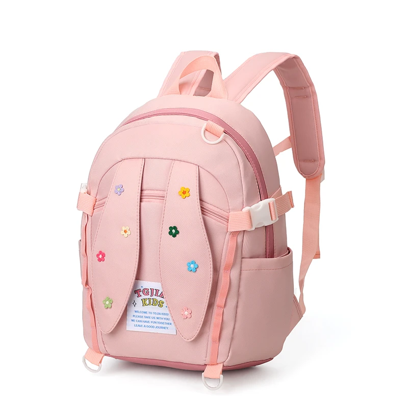 Mochilas informales tridimensionales con Orejas de conejo para niños, bolsos de mano de gran capacidad con cremallera, lindas mochilas escolares de alta calidad