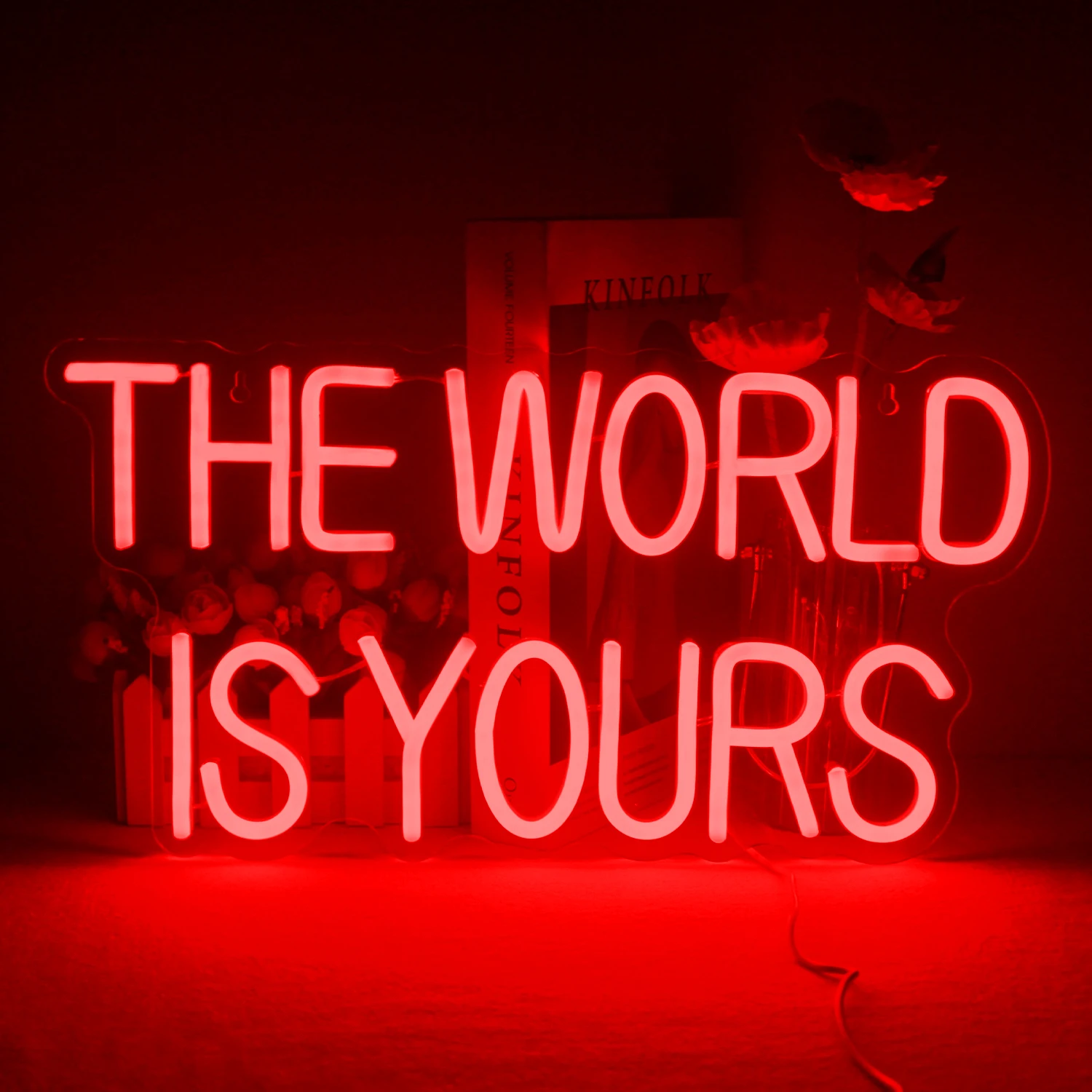 The World Is Yours Neon Sign Letter LED Lights Aesthetic Room Decoration For Wedding Bedroom Party Home Bars Art Wall Decor Lamp