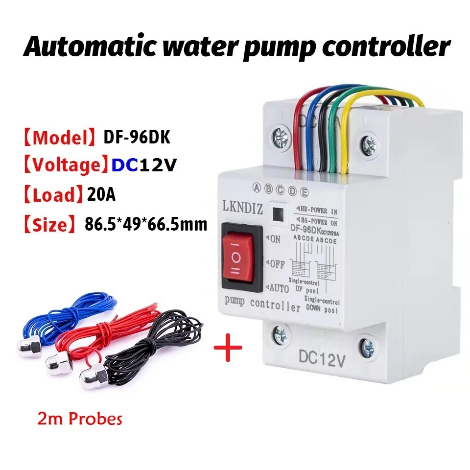 Contrôleur de niveau d'eau automatique, contrôle de pompe, réservoir, détection de niveau de liquide, interrupteur avec sondes, 12V/24V/DF-96DK V, 220 cc