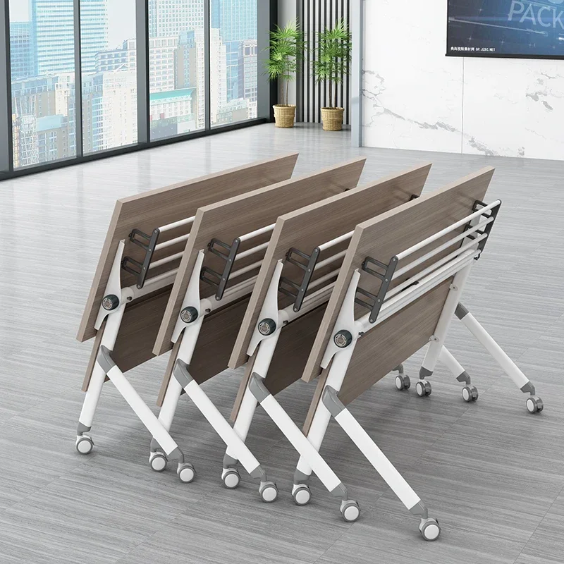 Conference strip long table simple modern mobile splicing multi-functional table and chair combination foldable training table