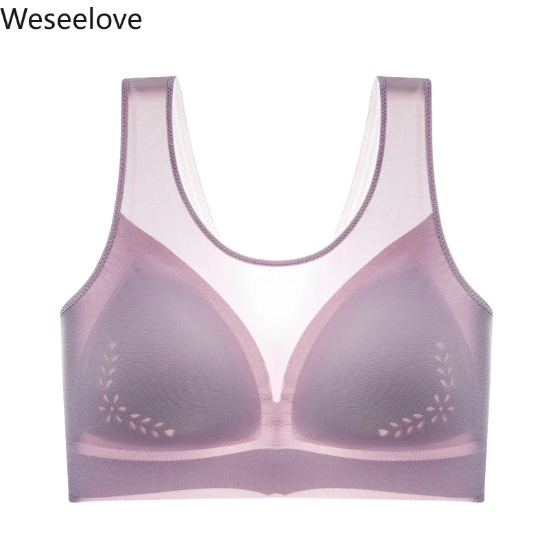 

Weseelove Beauty Backless Tube Top Sports Bra Woman Without Bones Sexy Bralette Bra Sporty Woman Bras 7XL Plus Size Bra X61-2