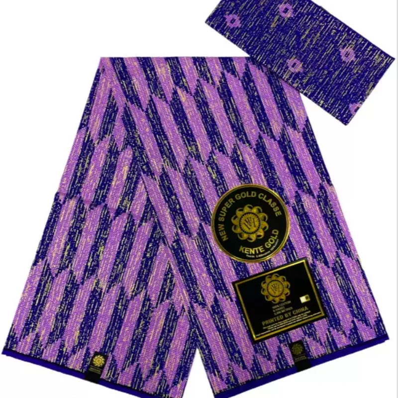 

Nieuwste Ontwerp 6 Yards/lot Afrikaanse Stof Goud Poeder Ankara 100% Katoen Stof Voor Naaien Wax Print Stof