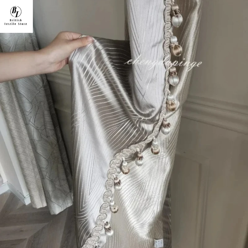 

Custom Size！！European Light Luxury Jacquard Gloss Romantic Elegant Curtains for Living Dining Room Bedroom Study Decor Window