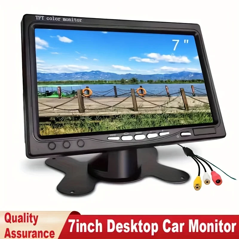 [7in TFT LCD Monitor] 7in Desktop Monitor for Drive Safety Easy Installation Monitor Color TFT LCD Display Screen for SUV Van