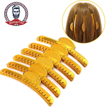 Morsetti per capelli vintage in metallo con onde per dita Morsetti per capelli con punta in alluminio Morsetti per modellare Accessori per barbiere per lo styling