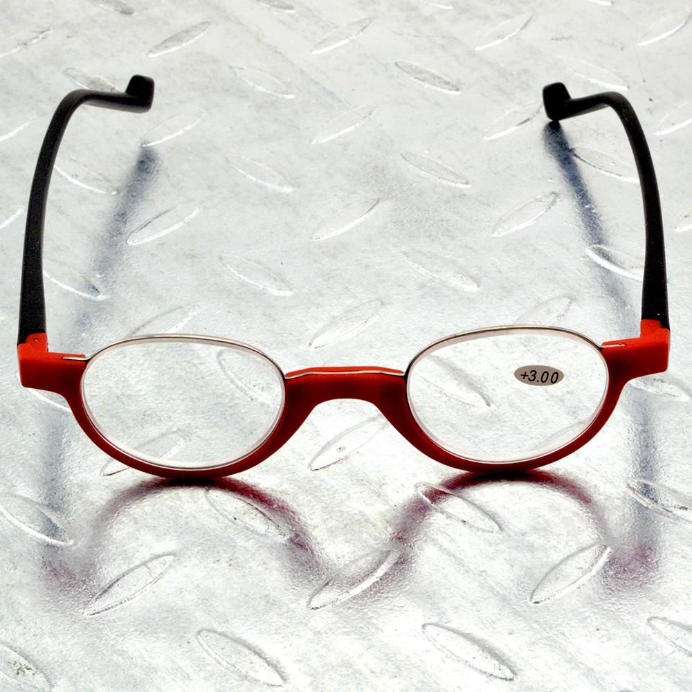 Red Handcrafted Mini Classic Fashion Round Retro Multi-layer Coating Reading Glasses +0.75 +1 +1.25 +1.5+1.75 +2 +2.25 to +4