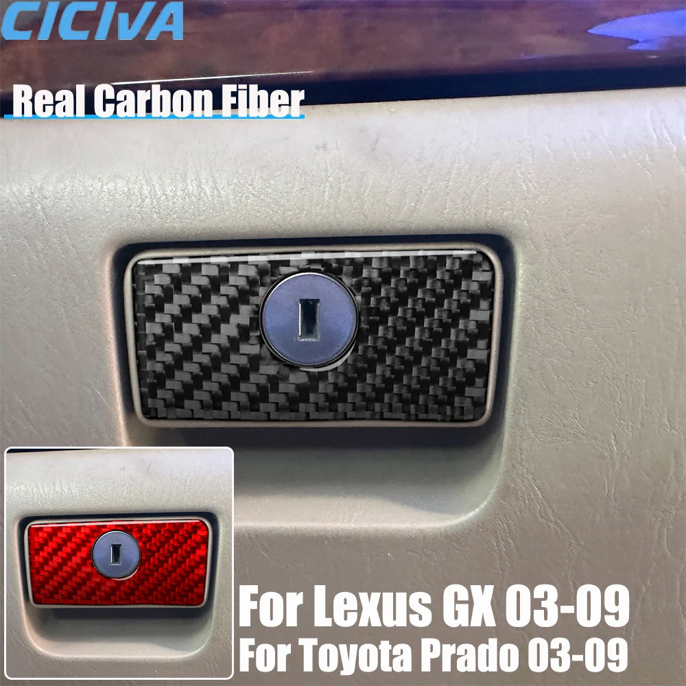 

Real Carbon Fiber Car Accessories Glove Storage Handle Panel Trim Cover Soft Sticker For Lexus GX For Toyota Prado 2003-2009