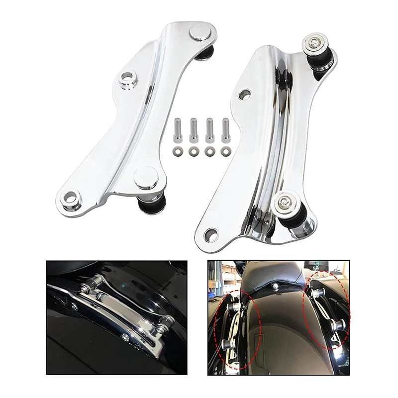 

Motorcycle 4-Point Docking Hardware Kit Backrest Mounting Kit For Touring Street Glide Road King 2014-2020 Silver