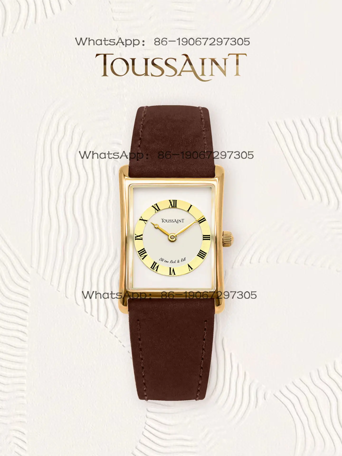 

New Toussaint Small Waist Series Retro White Ladies Watch, Simple and Versatile Brown Strap