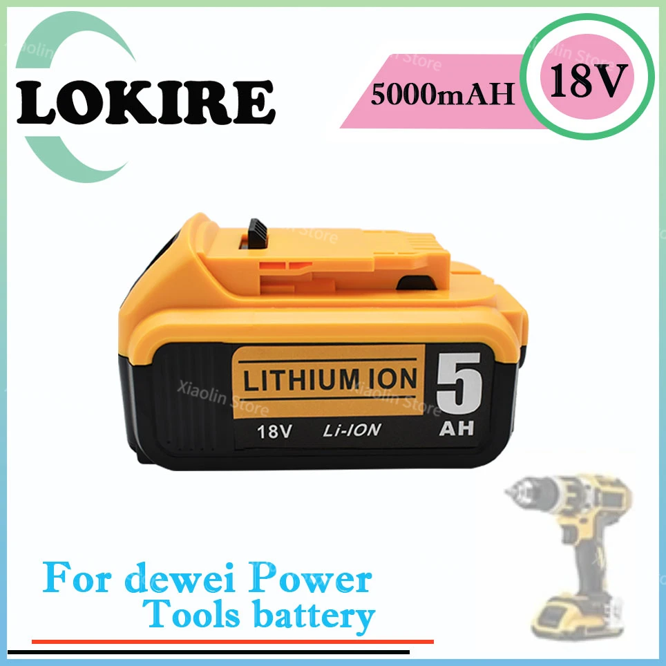 

18V 5.0Ah Lithium Battery for dewei power Tools DCB184 DCB200 rechargeable electric tool set 18V 5000mah