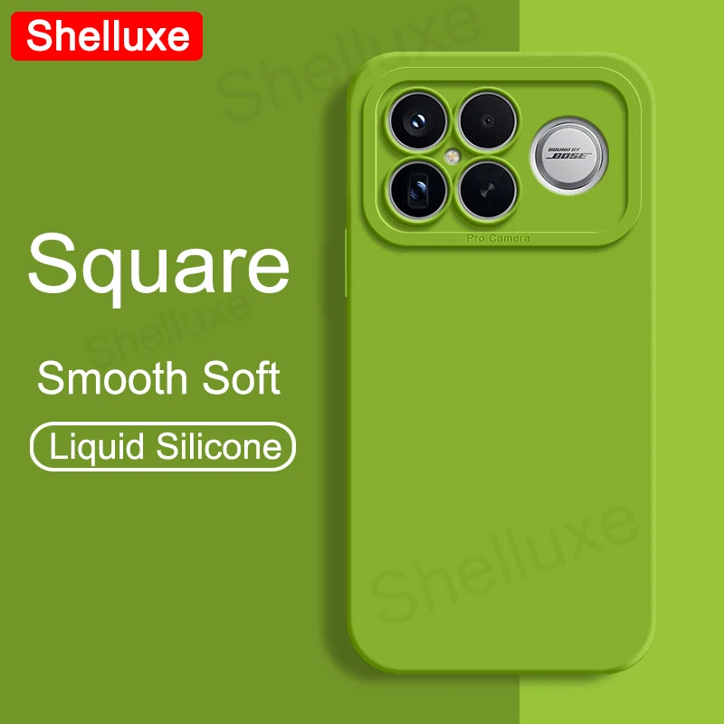 For PocoF8 Ultra Case Shelluxe Square Liquid Silicone Soft C
