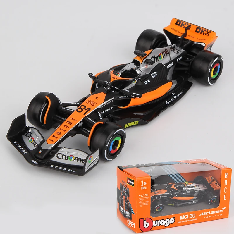 Bburago 1:43 Mclaren F1 MCL60 #4 Lando Norris #81 Oscar Piastri Alloy Car Die Cast Model Formula Racing Toy Collectible  2023