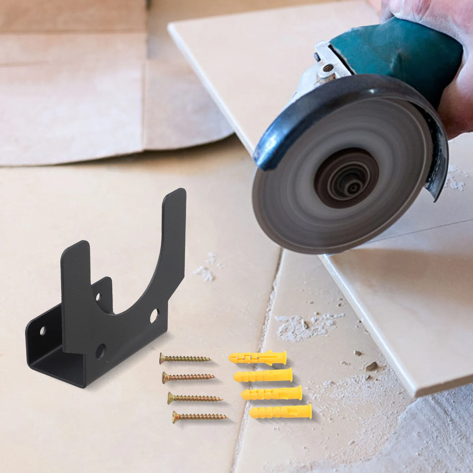 1 PC เครื่องบดมุมผู้ถือ Polisher Storage Racks ติดผนังวงเล็บเครื่องบดมุมจัดเก็บสําหรับเครื่องมืออะไหล่