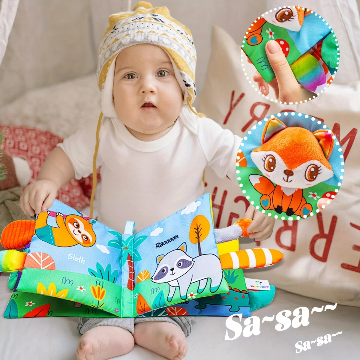 كتب قماشية على شكل حيوانات، كتب قماشية قابلة للطي، ألعاب تعليمية لمرحلة ما قبل المدرسة، ألعاب تفاعلية