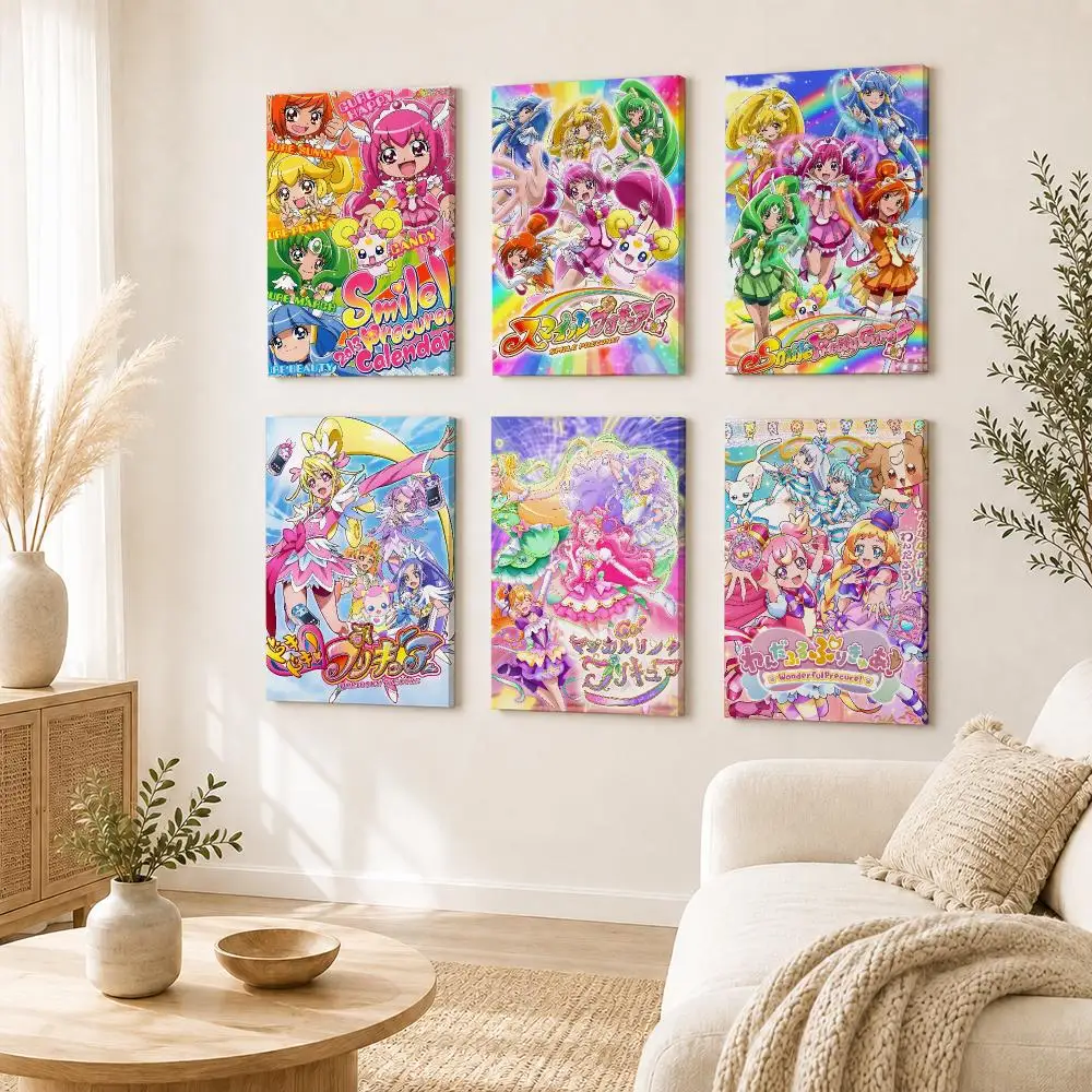 Anime P-Pretty Cure Magical Playful Framed Wall Painting Framed Canvas Wall Art Print | Modern Poster | Home Hallway Decor