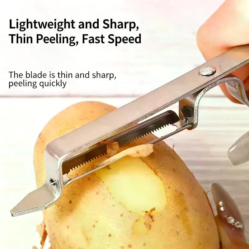 Stainless Steel Heavy-duty Peeler Ultra Sharp Fast Thin Peeling Minimal Waste Kitchen Tool for Home Restaurant Chef Meal Prep
