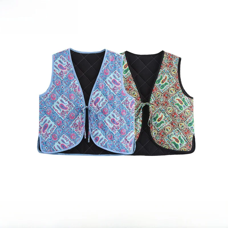 

Faionable Street Sle, женский хлопковый жилет с принтом, осень-зима, Новое поступление, повседневная универсальная длина из полиэфирного волокна