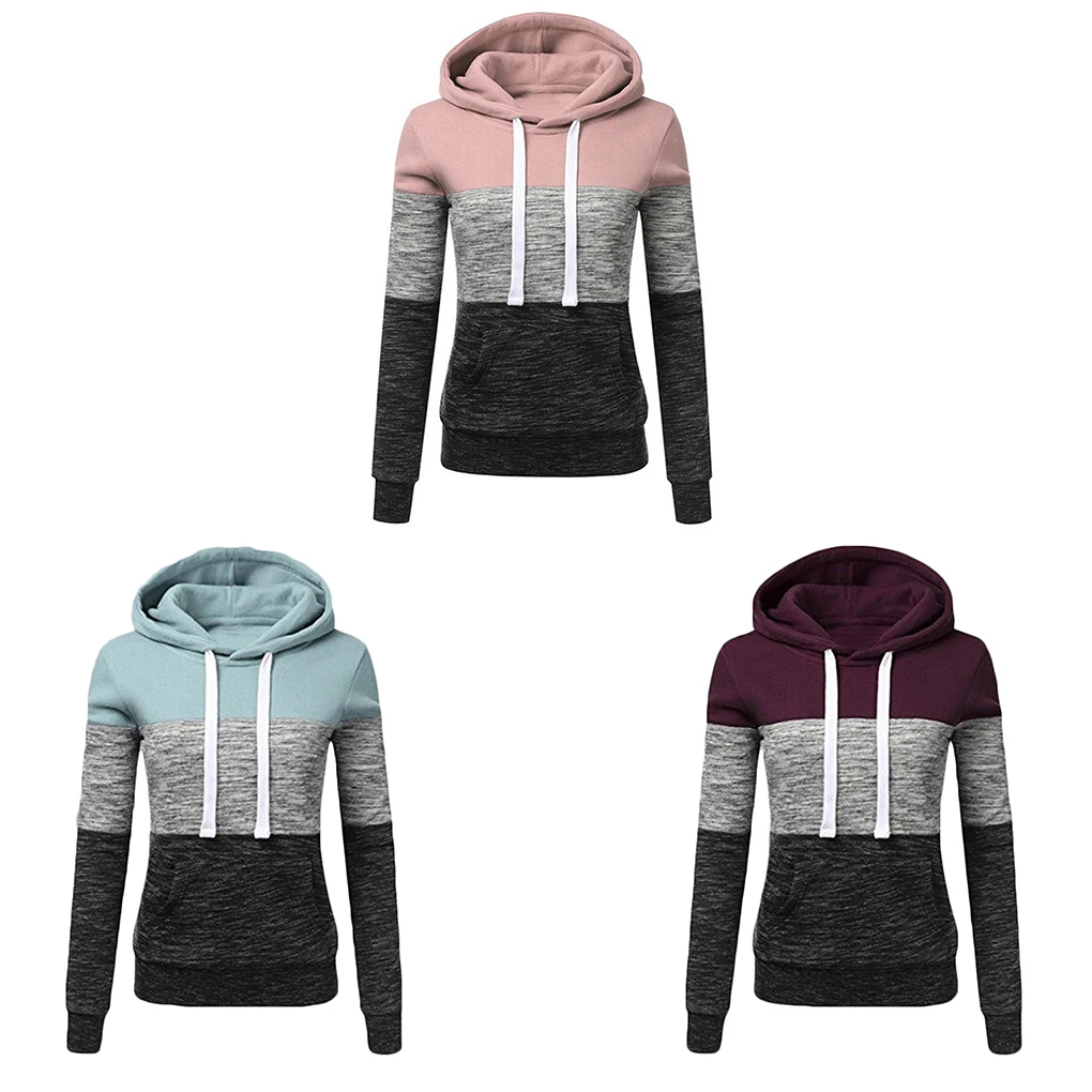 Sudaderas con capucha con cordón para mujer y niña, sudaderas con capucha con bolsillo de retales