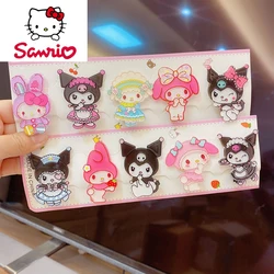 2pcs/Sanrio Figures Hairpins Cartoon HelloKitty Kuromi Hairpin Set Girls Cute Acrylic Hairpins Hair Accessories Birthday Gift