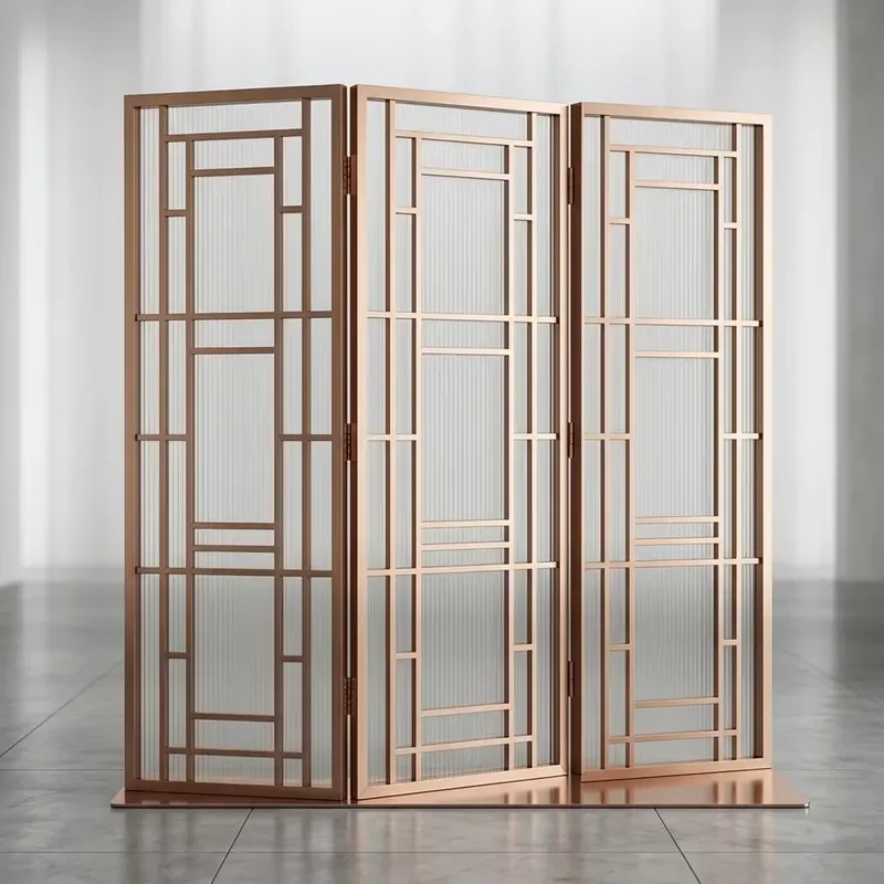 Custom Stainless Steel Folding Screen Room Divider, Cut Decorative Art Partition for Home Office Decor