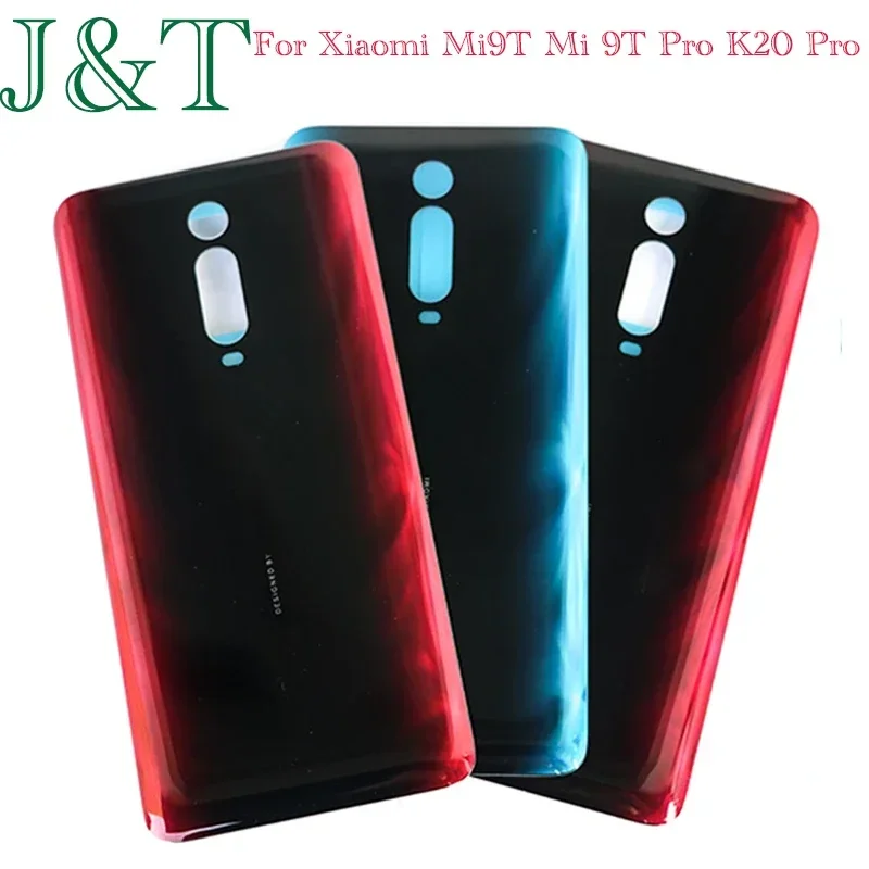 New For Xiaomi Mi9T Mi 9T Pro / K20 Pro Battery Cover 3D Glass Panel Rear Door Battery Housing Case Adhesive Replace Logo