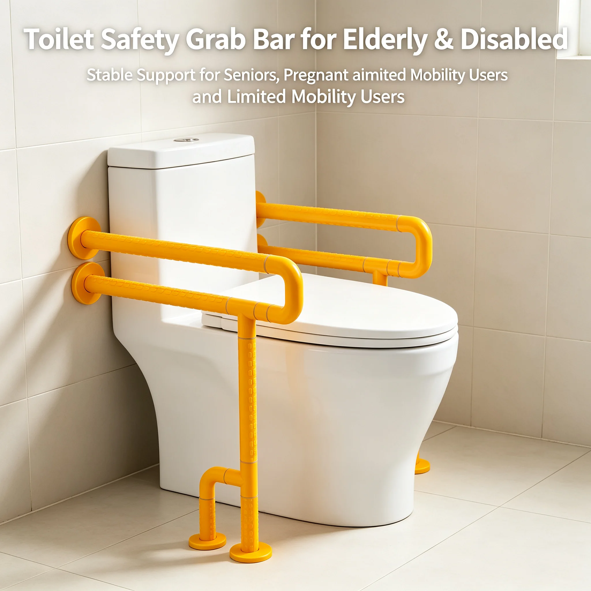 Bathroom Grab Bar Rail with Anti-Slip Grip
