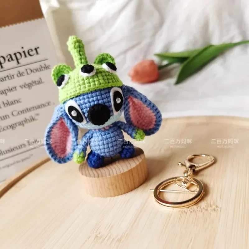 

Disney Stitch Cartoon Cute DIY Kit Keychain Hook Weaved Doll Keychain Kawaii Male and Female Backpack Pendant Car Ornament Gift